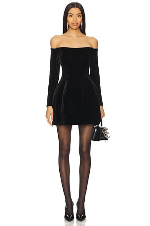 Nadene Velour Mini Dress Bardot