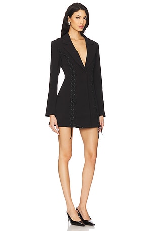 Bardot Verity Lace Up Blazer Dress in Black