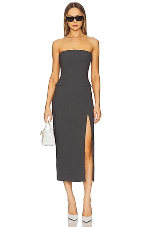 x REVOLVE Nikki Strapless Midi Dress Bardot