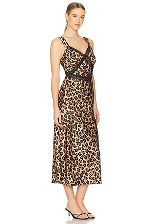 Bardot Emory Satin Slip Dress in Brown