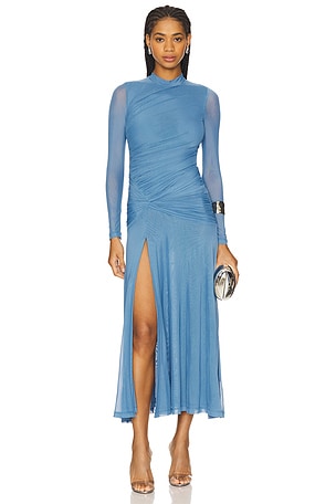 Liyana Ruched Mesh Dress Bardot