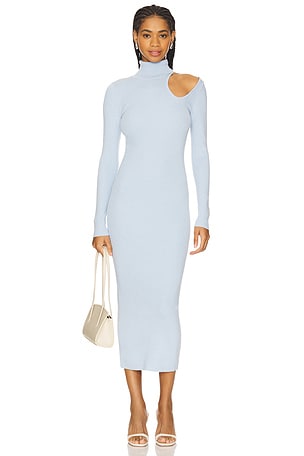 Olesa Asymmetric Knit Dress Bardot