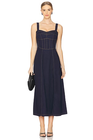 Lilah Denim Midi Dress Bardot