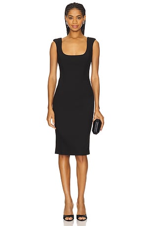 Audrey Fitted Midi Dress Bardot