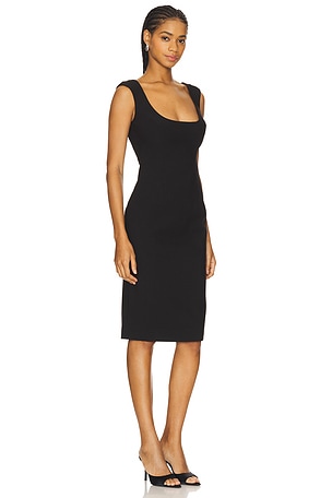 Bardot Audrey Fitted Midi Dress in Black