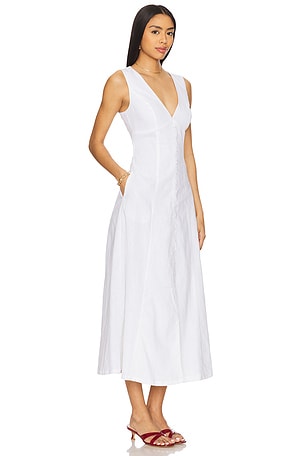 Bardot x REVOLVE Cordelia Linen Midi Dress in White