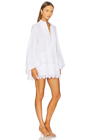 Bardot Antonia Lace Trim Mini Dress in White