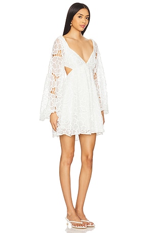 Bardot Jovie Babydoll Mini Dress in White