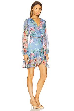 Bardot Triple Frill Dress in Blue