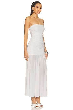 Bardot Solana Mesh Maxi Dress in White