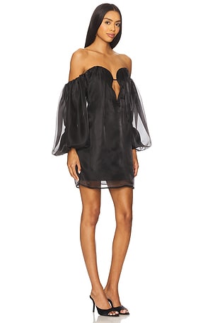 Bardot Freda Volume Mini Dress in Black