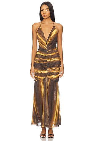 MAXI VESTIDO DE MALHA ARIES Bardot