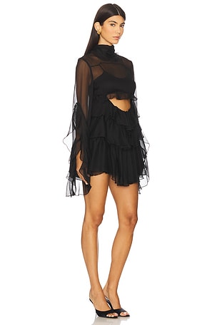 Bardot Anyssa Ruffle Mini Dress in Black
