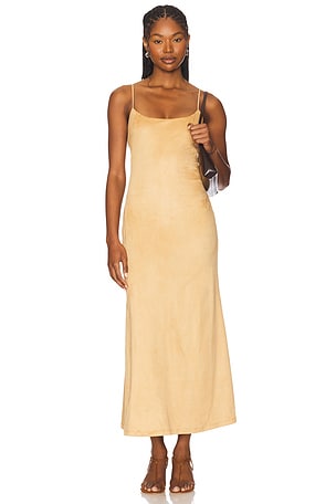 Nadira Faux Suede Dress Bardot