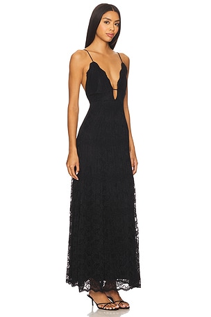 Bardot Sabrine Lace Maxi Dress in Black