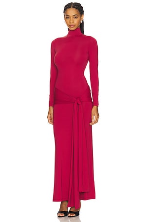 Bardot Alix Maxi Tie Front Dress in Burgundy