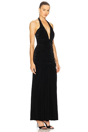 Bardot Elvira Halter Maxi Dress in Black