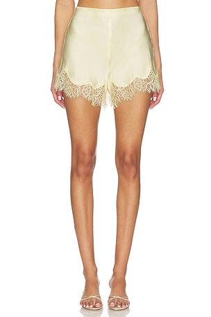 Silvio Satin Lace Trim Short Bardot