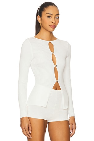 Bardot Nautico Knit Cardigan in White