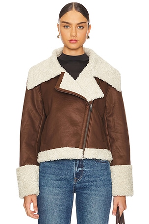 Finn Faux Leather Jacket Bardot