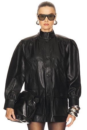 Clements Faux Leather Jacket Bardot