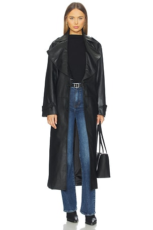 Reilia Vegan Leather Coat Bardot