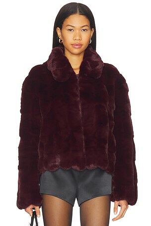Sylvie Zip Faux Fur Jacket Bardot
