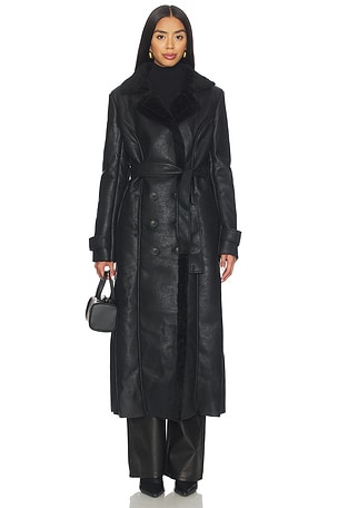 Trench coat de couro sintético Bardot