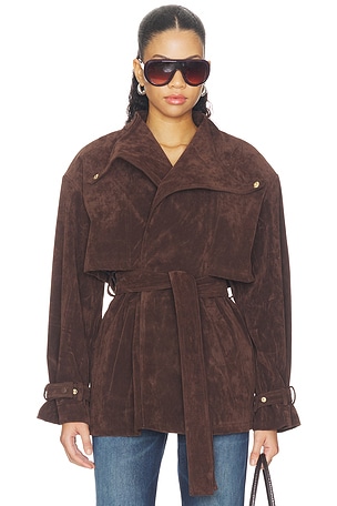 Veronica Faux Suede Jacket Bardot