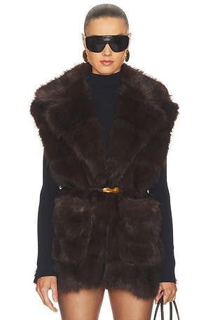 Brentley Faux Fur Vest Bardot