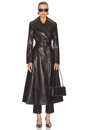 Andros Faux Croc Leather Coat Bardot