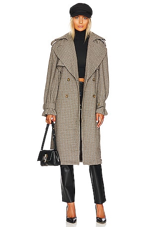 Oversized Check Trench Bardot