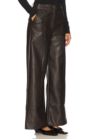 Bardot Marlowe Faux Leather Pant in Chocolate