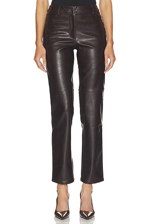 Nia Faux Croc Leather Pant Bardot