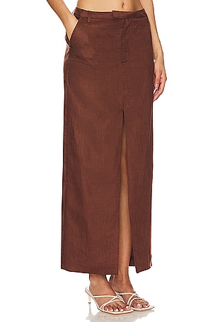 Bardot x REVOLVE Sita Maxi Skirt in Chocolate