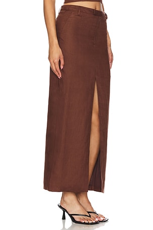 Bardot x REVOLVE Sita Maxi Skirt in Chocolate