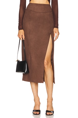 Dante Faux Suede Midi Skirt Bardot