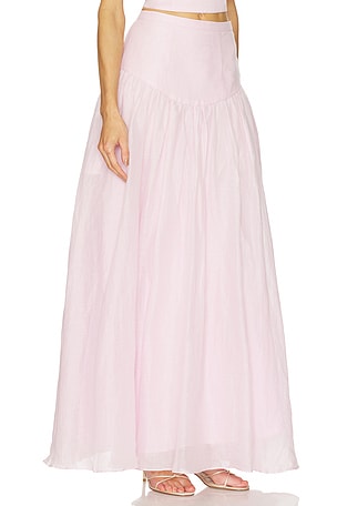 Bardot Amorette Ramie Maxi Skirt in Pink