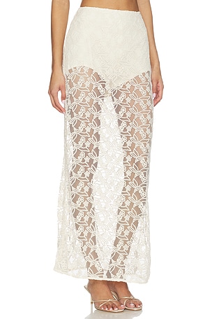 Bardot Venetia Sheer Skirt in Beige. Size 12. Also