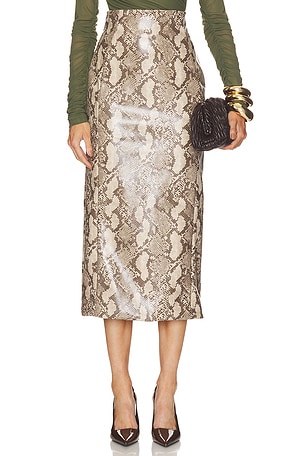 Erica Faux Snakeskin Skirt Bardot