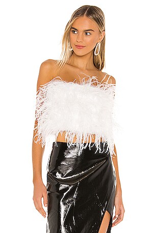 Bardot feather bustier sale