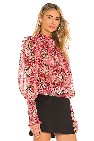 Bardot Remi Floral Blouse in Pink