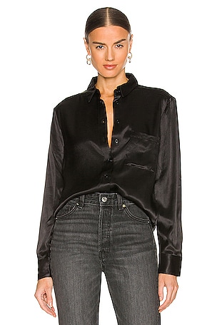 ANINE BING Nuri Shirt in Black REVOLVE