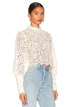 Bardot Georgia Lace Top in Ivory