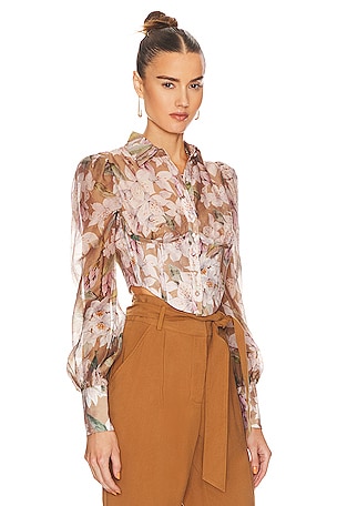 Bardot Valentina Corset Top in Tan