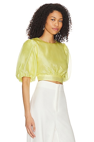 Bardot Enya Organza Top in Yellow