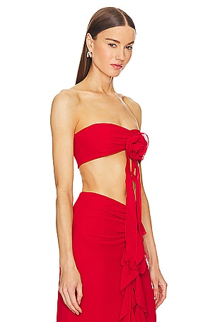 Bardot Akasha Crop Top in Red