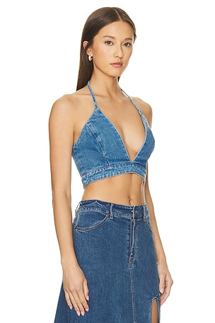 Bardot Zerah Crop Top in Blue