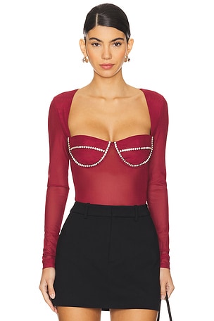 Carter Diamante Bodysuit Bardot