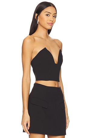 Bardot Delphi Strapless Crop Top in Black